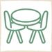 MESA PLEGABLE CON 4 SILLAS